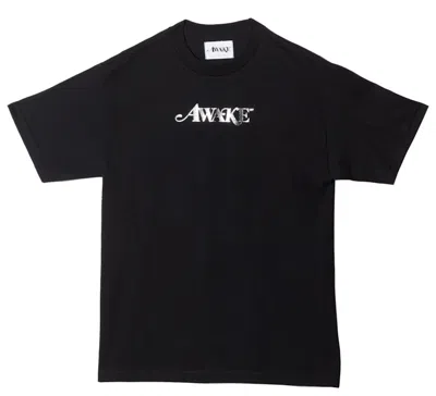 Pre-owned Awake Men's  Metallic Foil Logo Tee Shirt In Black