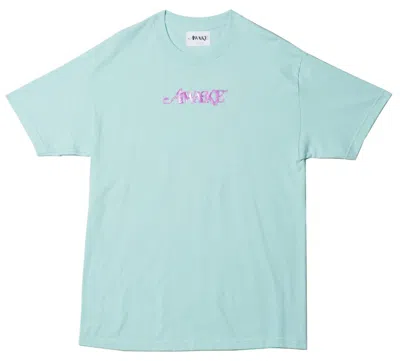 Pre-owned Awake Men's  Metallic Foil Logo Tee Shirt In Teal In Blue