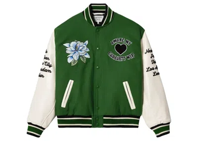 Pre-owned Awake Men's  Ny X Carhartt Wip Teddy Jacket In Green/cream