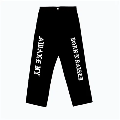 Pre-owned Awake Men's  X Born X Raised Carhartt Wip Double Knee Pant In Black