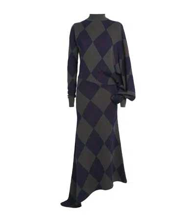 A.W.A.K.E. A. W.A. K.E. MODE MERINO WOOL ARGYLE MAXI DRESS