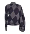A.w.a.k.e. A.w.a.k.e Mode Argyle Wool Jumper In Gray