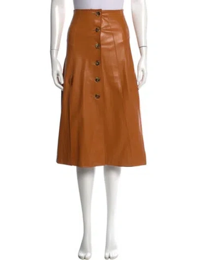Pre-owned A.w.a.k.e. Midi Length Skirt In Brown