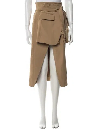 Pre-owned A.w.a.k.e. Midi Length Skirt In Neutrals