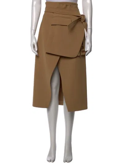 Pre-owned A.w.a.k.e. Midi Length Skirt In Neutrals