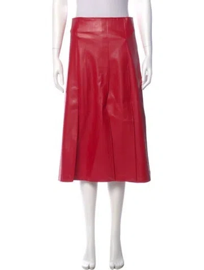 Pre-owned A.w.a.k.e. Midi Length Skirt In Red
