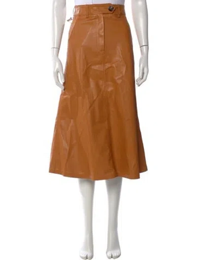 Pre-owned A.w.a.k.e. Midi Length Skirt W/ Tags In Brown