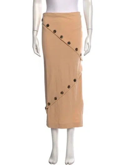Pre-owned A.w.a.k.e. Midi Length Skirt W/ Tags In Neutrals