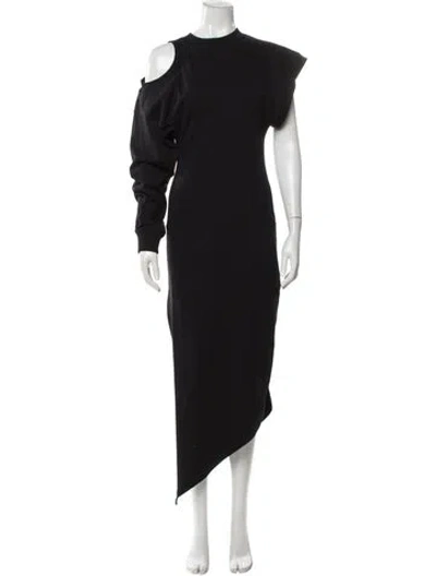 Pre-owned A.w.a.k.e. Mock Neck Long Dress In Gray