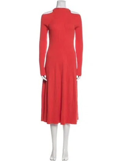 Pre-owned A.w.a.k.e. Mock Neck Long Dress W/ Tags In Orange