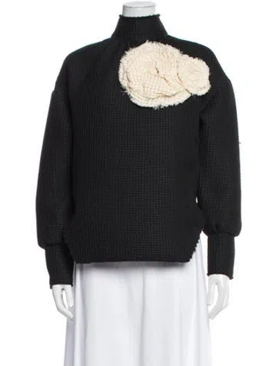 Pre-owned A.w.a.k.e. Mock Neck Long Sleeve Top In Black