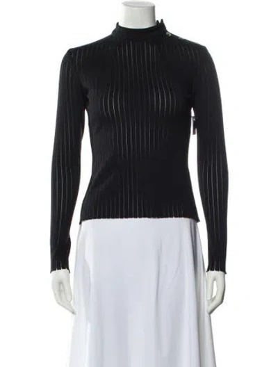 Pre-owned A.w.a.k.e. Mock Neck Long Sleeve Top W/ Tags In Black