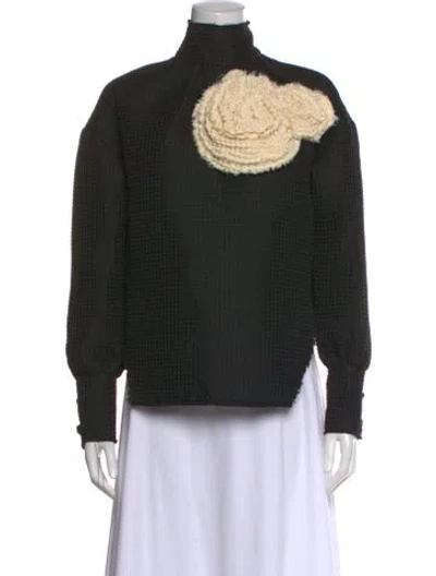 Pre-owned A.w.a.k.e. Mock Neck Long Sleeve Top W/ Tags In Black