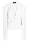A.w.a.k.e. A.w.a.k.e Mode Darted Stretch-cotton Poplin Blouse In White
