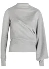 A.w.a.k.e. A.w.a.k.e Mode Draped Cotton Sweatshirt In Gray
