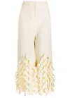 A.w.a.k.e. A. W.a. K.e. Mode Fringe Wide-leg Trousers In White