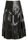 A.w.a.k.e. A.w.a.k.e Mode Laser-cut Faux Leather Midi Skirt In Black