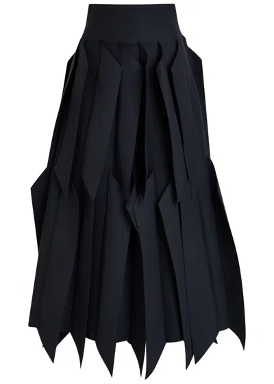 A.W.A.K.E. A.W.A.K.E MODE LASER-CUT WOVEN MIDI SKIRT
