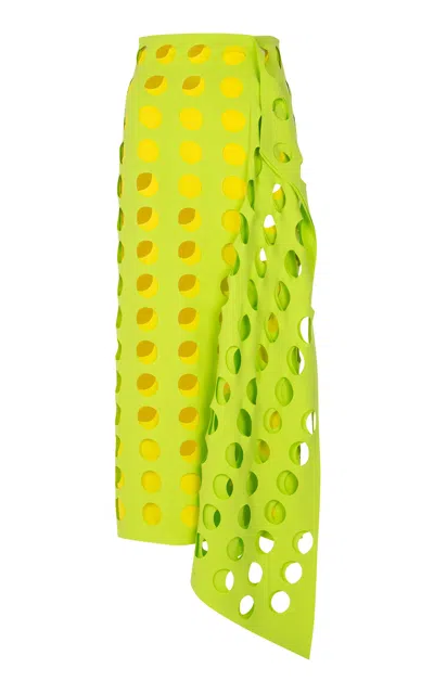A.w.a.k.e. Mode Layered Jersey Maxi Skirt In Yellow