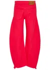 A.w.a.k.e. A.w.a.k.e Mode Mirrored Effect Barrel-leg Denim Jeans In Animal Print