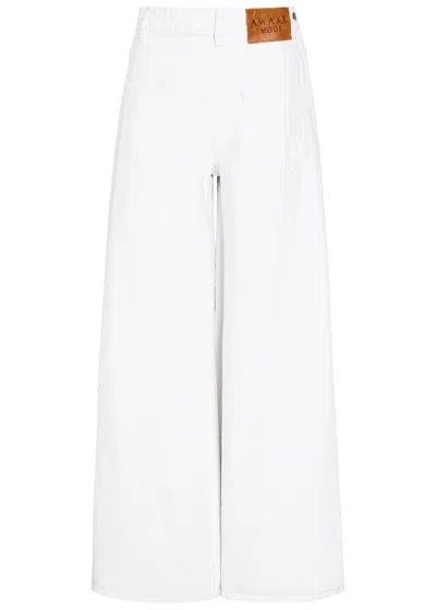 A.w.a.k.e. A.w.a.k.e Mode Mirrored Effect Wide-leg Denim Jeans In White