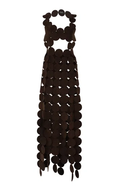 A.w.a.k.e. Mode Multi Circle Knit Vest In Brown