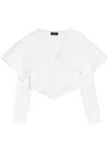 A.w.a.k.e. A.w.a.k.e Mode Oversized-collar Cropped Cotton-blend Jacket In White