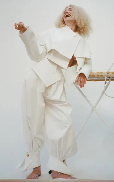A.w.a.k.e. Mode Tailored Oversized Stretch-cotton Jacket In White