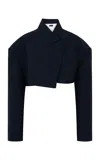 A.w.a.k.e. Mode Tailored Oversized Stretch-wool Jacket In Blue