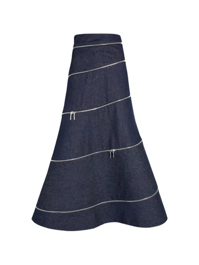 A.w.a.k.e. Jeansrock Mit Reissverschluss In Blue