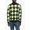 Awake New York Argyl Motif Two-tone Crew-neck Sweater