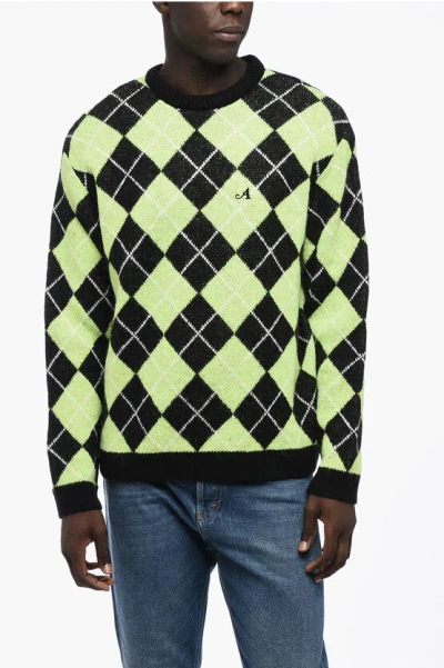 Awake New York Argyl Motif Two-tone Crew-neck Jumper In Multi