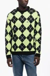 Awake New York Argyl Motif Two-tone Crew-neck Sweater In Multi