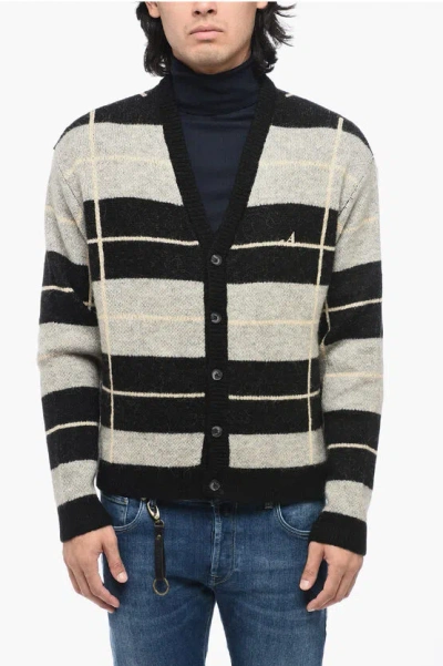 Awake New York Two-tone Striped V-neck Cardigan In Multi