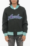Awake New York Wool Varsity Bomber Jacket With Ribbed Edges