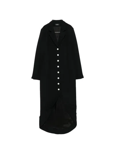 A.w.a.k.e. Notched-lapel Asymmetric Dress In Black