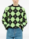 Awake Ny Argyle-check Pattern Jumper In Green