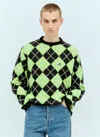 Awake Ny Argyle-check Pattern Jumper In Green