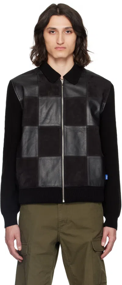 Awake Ny Black Checkered Leather Jacket
