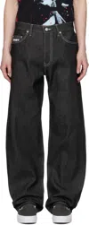 Awake Ny Mens Black Five Pocket 100 Baggy-fit Denim Jeans In Black