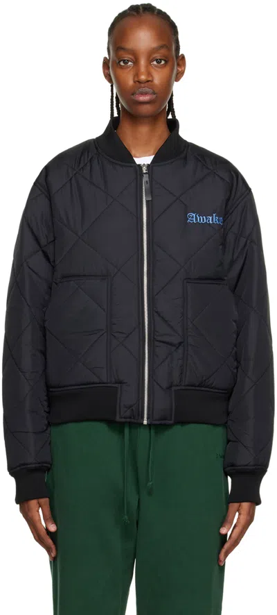 Awake Ny Black Patch Bomber Jacket