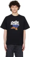 Awake Ny Black T-shirt With Stomper Logo Print In Black