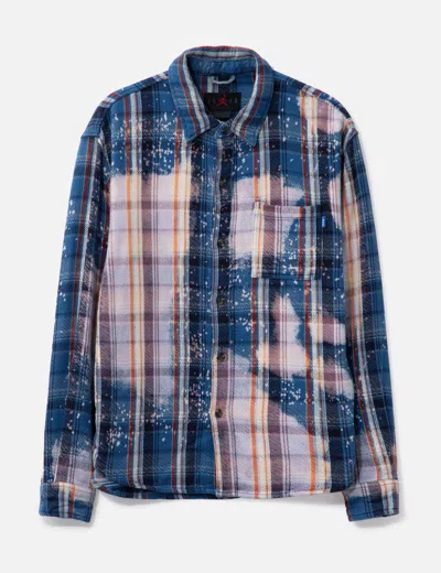 Awake Ny Bleached Flannel Shirt In Blue