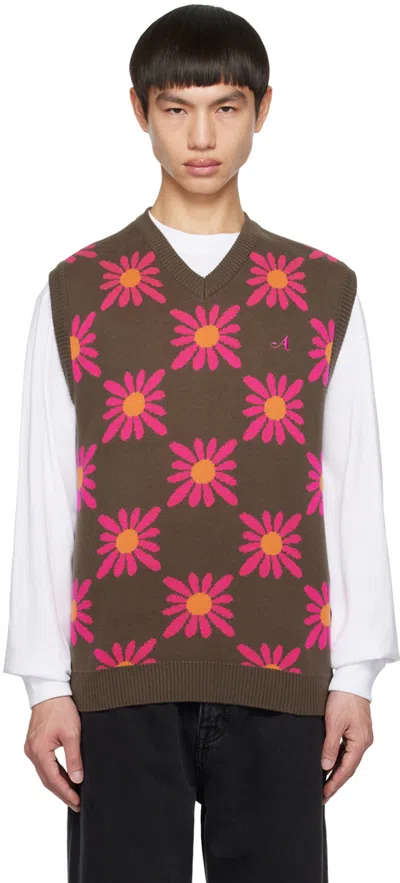 Awake Ny Brown Floral Vest