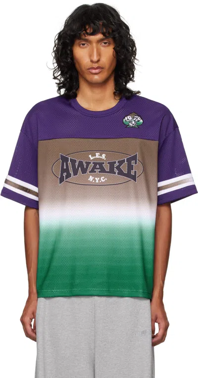 Awake Ny Brown Les Football Jersey T-shirt In Brown Multi