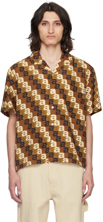 Awake Ny Brown Printed Shirt In Brown Multi