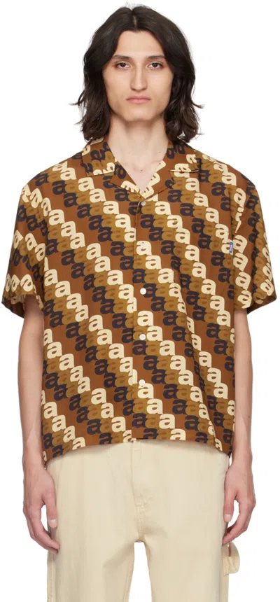 Awake Ny Brown Printed Shirt In Black