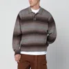 Awake Ny Mens Brown Gradient Relaxed-fit Knitted Polo Jumper In Brown