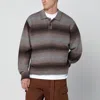 Awake Ny Mens Brown Gradient Relaxed-fit Knitted Polo Jumper In Brown