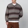 Awake Ny Mens Brown Gradient Relaxed-fit Knitted Polo Jumper In Brown